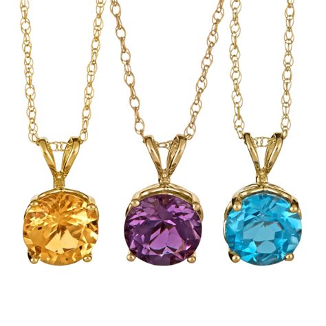 Women's gold Necklaces with gemstone .